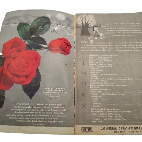 VINTAGE 1962 Ortho Garden Digest Booklet Gardening Tips Yellow Wyatt Wallace - Picture 8 of 12
